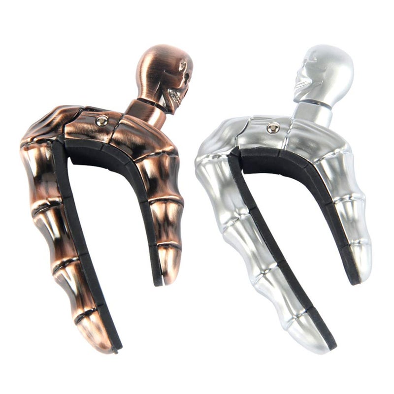 YUEKO Guitar Capo Skull Knob Design Universal 4 5 6 12 Strings Instrument Capos for Electric Classical Acoustic Guitar Bass Ukulele Mandolin Banjo and More(Silver) - Image 4